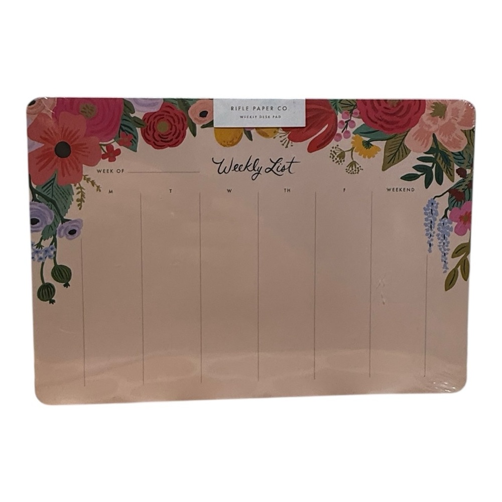 Rifle Paper Co. Weekly Desk Pad – Floral Weekly List Planner – New